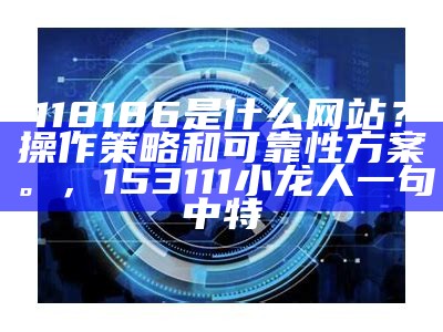 118186是什么网站？操作策略和可靠性方案。，153111小龙人一句中特